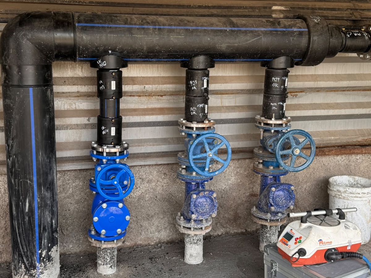 Redes de agua con válvulas industriales